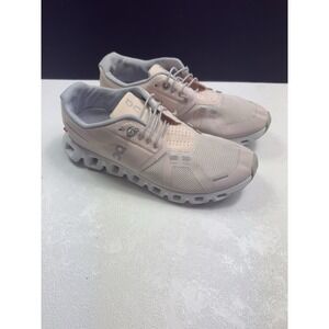 ON RUNNING WOMEN Cloud 5 Running Sneakers Shell White Light Pink Size 8